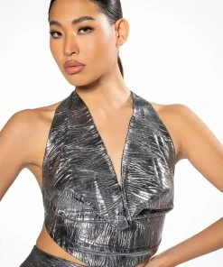 ABOVE ALL METALLIC CROP TOP