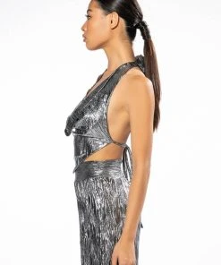 ABOVE ALL METALLIC CROP TOP 11 ABOVE ALL METALLIC CROP TOP -akira shop above all metallic crop top silver 4 4