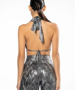 ABOVE ALL METALLIC CROP TOP 12 ABOVE ALL METALLIC CROP TOP -akira shop above all metallic crop top silver 5 5