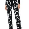 ABSTRACT PAINTED HIGH WAISTED WIDE LEG JEAN -akira shop abstract painted high waisted wide leg jean black 1 1