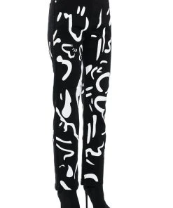 ABSTRACT PAINTED HIGH WAISTED WIDE LEG JEAN -akira shop abstract painted high waisted wide leg jean black 5 5
