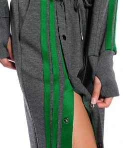 ACQUAINTED SNAP FRONT WIDE LEG SWEATPANT -akira shop acquainted snap front wide leg sweatpant grey 9 9