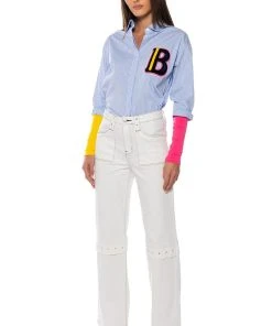 akira shop -akira shop addy studded hardware relaxed fit jeans light blue denim 2 2