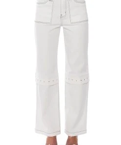 ADDY STUDDED HARDWARE RELAXED FIT JEANS -akira shop addy studded hardware relaxed fit jeans light blue denim 3 3