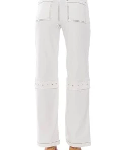 ADDY STUDDED HARDWARE RELAXED FIT JEANS -akira shop addy studded hardware relaxed fit jeans light blue denim 5 5