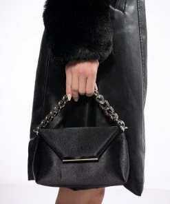 ADELE BLACK SATIN PURSE -akira shop adele black satin purse black 2 2