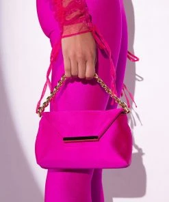 ADELE FUCHSIA SATIN PURSE -akira shop adele fuchsia satin purse fuchsia 1 1