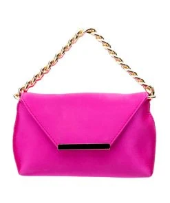 ADELE FUCHSIA SATIN PURSE