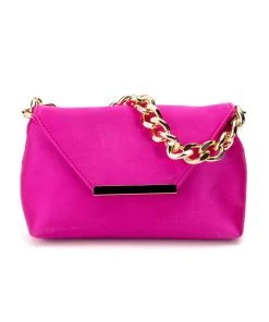 akira shop -akira shop adele fuchsia satin purse fuchsia 4 4
