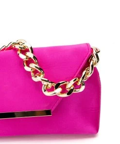 ADELE FUCHSIA SATIN PURSE -akira shop adele fuchsia satin purse fuchsia 5 5
