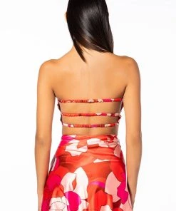 ALL ME PRINTED BANDEAU TOP -akira shop all me printed bandeau top red multi 6 6