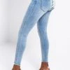 ALL OVER LACE UP BACK SKINNY JEANS -akira shop all over lace up back skinny jeans light blue denim 2c1
