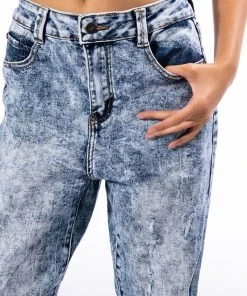 ALWAYS FIRST STRAIGHT FIT ACID WASH JEANS -akira shop always first straight fit acid wash jeans medium blue denim 6 6