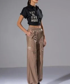 ALWAYS WINNING FAUX LEATHER CARGO PANTS IN BEIGE 13 ALWAYS WINNING FAUX LEATHER CARGO PANTS IN BEIGE -akira shop always winning faux leather cargo pants in beige beige 4 4