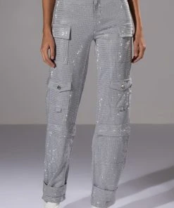 akira shop -akira shop ammo bonne soiree rhinestone cargo pants grey 2 2