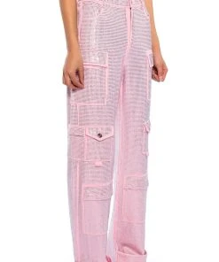 akira shop -akira shop ammo bonne soiree rhinestone cargo pants pink 2 2