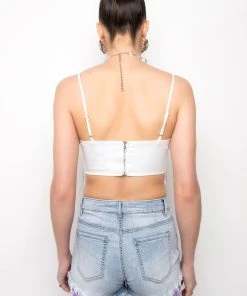 ANGEL BABE BEADED TRIM COWL NECK TANK -akira shop angel babe beaded trim cowl neck tank white 10 10