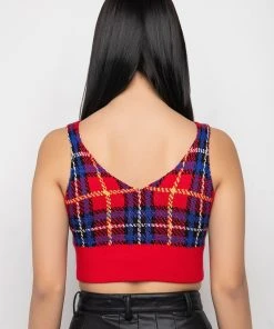 AS IF CROP KNIT BRALETTE 15 AS IF CROP KNIT BRALETTE -akira shop as if crop knit bralette red multi 6 6