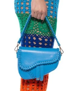 AZURE CROSS STITCH PU PURSE 9 AZURE CROSS STITCH PU PURSE -akira shop azure cross stitch pu purse blue 1 1