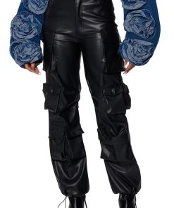 BASICALLY A MODEL PU CARGO PANT