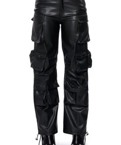 BASICALLY A MODEL PU CARGO PANT -akira shop basically a model pu cargo pant black 5 5