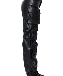 BASICALLY A MODEL PU CARGO PANT -akira shop basically a model pu cargo pant black 7 7
