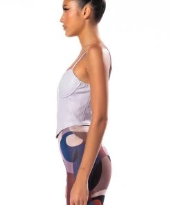 BE ABOUT IT SLEEVELESS FAUX LEATHER CORSET -akira shop be about it sleeveless faux leather corset light purple 4 4