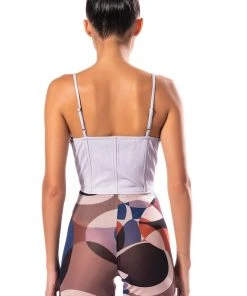 BE ABOUT IT SLEEVELESS FAUX LEATHER CORSET -akira shop be about it sleeveless faux leather corset light purple 5 5