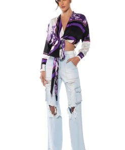 BE REAL DISTRESSED CARGO HIGH RISE JEANS -akira shop be real distressed cargo high rise jeans light blue denim 4 4