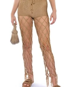 BEACHY KEEN KNIT CUTOUT PANTS 14 BEACHY KEEN KNIT CUTOUT PANTS -akira shop beachy keen knit cutout pants mocha 3 3 c1