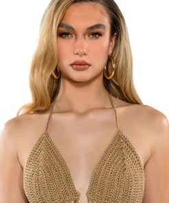 BEACHY KEEN KNIT HALTER CROP TOP -akira shop beachy keen knit halter crop top mocha 5 5 c1