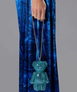 BEARRY CUTE RHINESTONE CLUTCH -akira shop bearry cute rhinestone clutch blue 2 2 c1