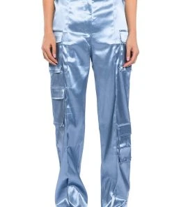 BEAUTY RAINS SATIN CARGO PANTS
