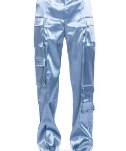 BEAUTY RAINS SATIN CARGO PANTS 14 BEAUTY RAINS SATIN CARGO PANTS -akira shop beauty rains satin cargo pants light blue 6 6 c1