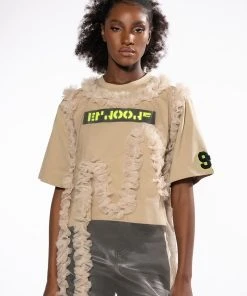 BEIGE RUFFLE TSHIRT -akira shop beige ruffle tshirt beige 3 3 c1