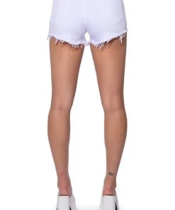 BELLA VITA DISTRESSED DENIM SHORT -akira shop bella vita distressed denim short white denim 7 7 c1