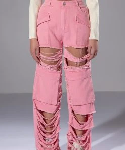 BESTIES FAVORITE DISTRESSED CARGO PANTS