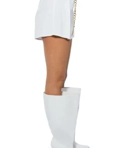 BETTER DAYS FLOUNCE SHORT WITH CHAIN BELT IN WHITE -akira shop better days flounce short with chain belt white 5 5