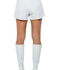 BETTER DAYS FLOUNCE SHORT WITH CHAIN BELT IN WHITE -akira shop better days flounce short with chain belt white 6 6