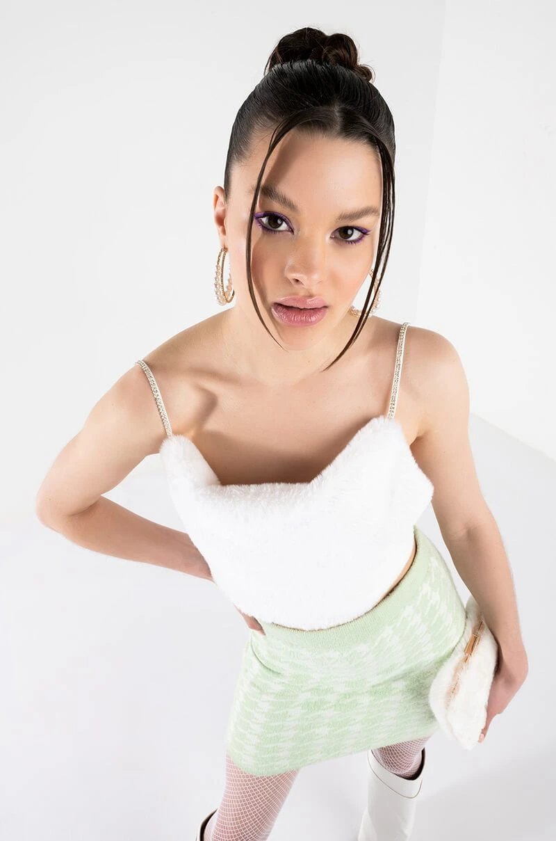 BIG SOFTIE RHINESTONE STRAP PLUSH CROP TOP 5 BIG SOFTIE RHINESTONE STRAP PLUSH CROP TOP - Image 3