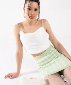 BIG SOFTIE RHINESTONE STRAP PLUSH CROP TOP 16 BIG SOFTIE RHINESTONE STRAP PLUSH CROP TOP -akira shop big softie rhinestone strap plush crop top white 5 5