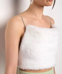 BIG SOFTIE RHINESTONE STRAP PLUSH CROP TOP 20 BIG SOFTIE RHINESTONE STRAP PLUSH CROP TOP -akira shop big softie rhinestone strap plush crop top white 9 9