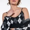 BIRDIE ARGYLE KNIT CROP TOP