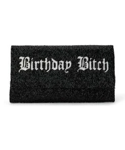 BIRTHDAY BITCH BEADED CLUTCH