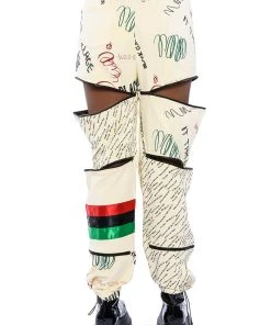 BLACK VILLAGE FOUNDATION ZIPPER DETAIL SWEATPANT 22 BLACK VILLAGE FOUNDATION ZIPPER DETAIL SWEATPANT -akira shop black village foundation zipper detail sweatpant beige multi 10 10