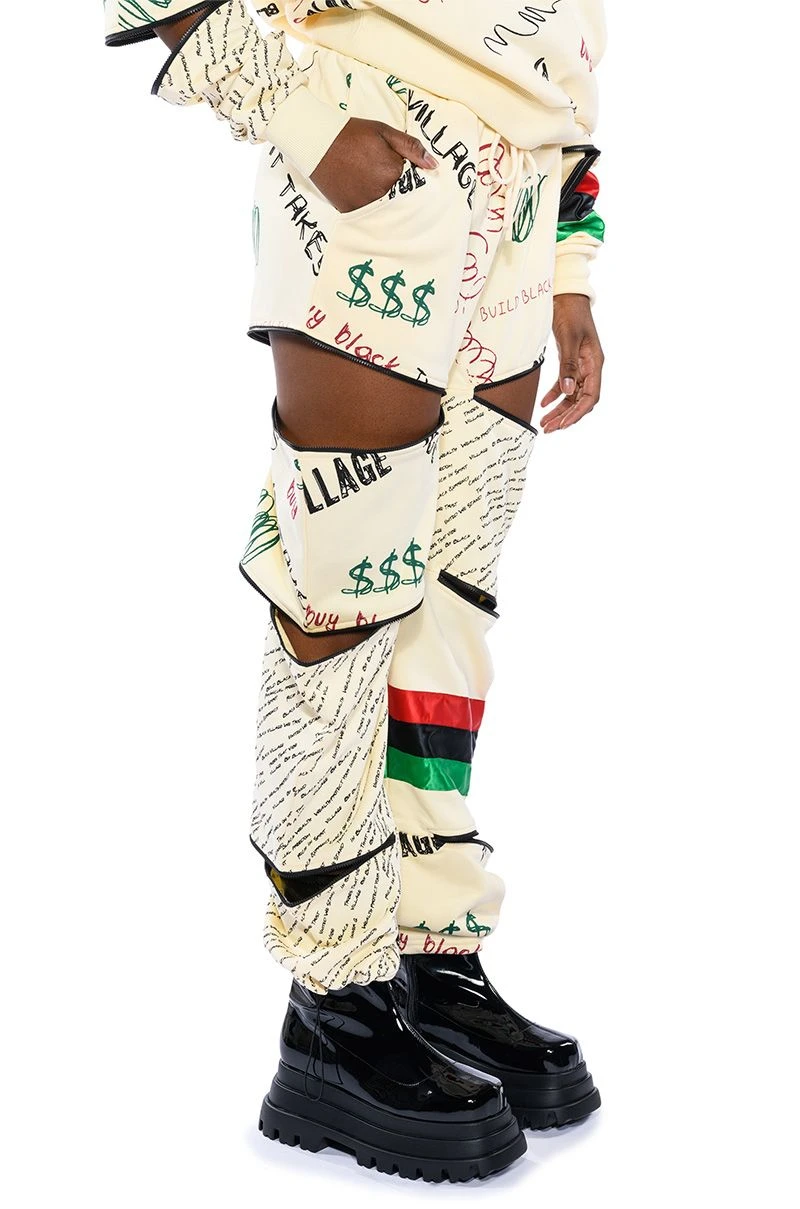 BLACK VILLAGE FOUNDATION ZIPPER DETAIL SWEATPANT 4 BLACK VILLAGE FOUNDATION ZIPPER DETAIL SWEATPANT - Image 2