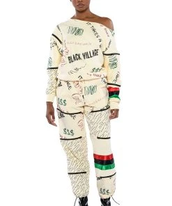 BLACK VILLAGE FOUNDATION ZIPPER DETAIL SWEATPANT 16 BLACK VILLAGE FOUNDATION ZIPPER DETAIL SWEATPANT -akira shop black village foundation zipper detail sweatpant beige multi 4 4