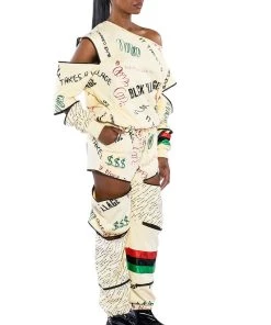 BLACK VILLAGE FOUNDATION ZIPPER DETAIL SWEATPANT 18 BLACK VILLAGE FOUNDATION ZIPPER DETAIL SWEATPANT -akira shop black village foundation zipper detail sweatpant beige multi 6 6