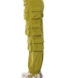 BLAKELY WIDE LEG CARGO PANT -akira shop blakely wide leg cargo pant green 7 7