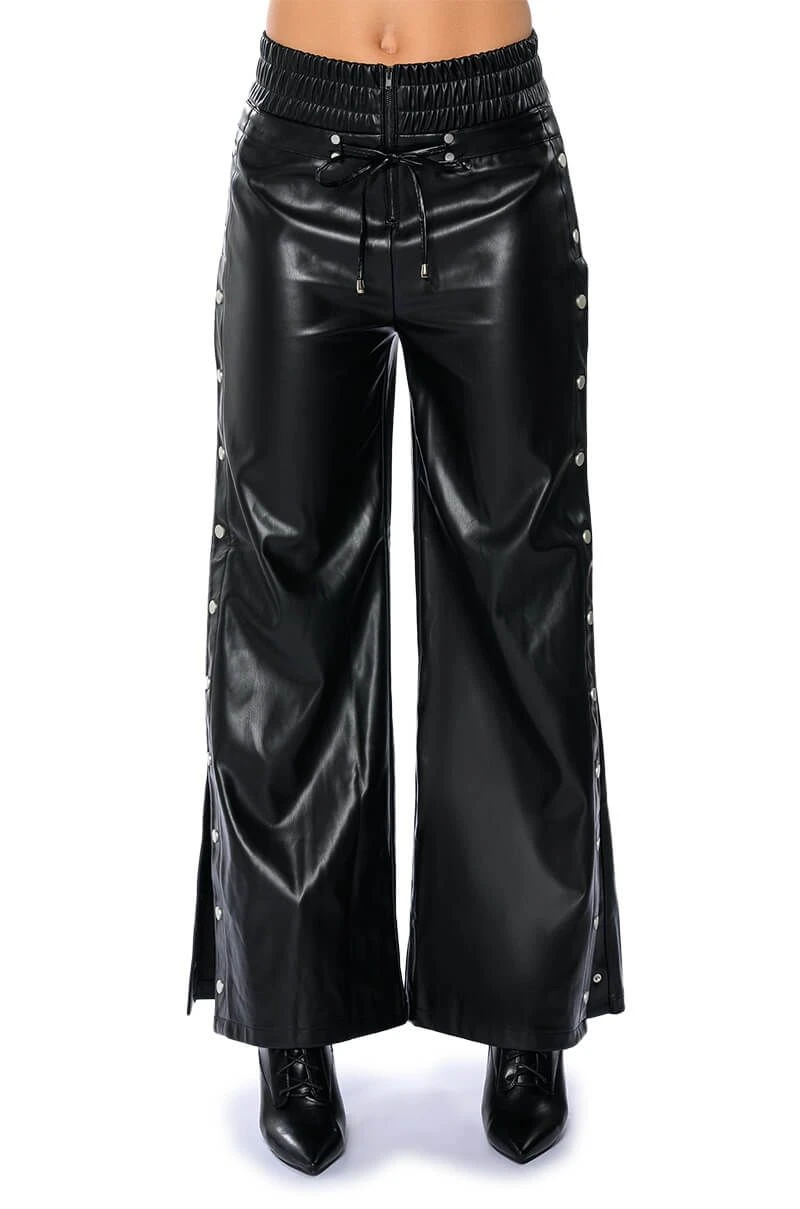 BLESSED MESS SIDE SNAP FAUX LEATHER PANTS 7 BLESSED MESS SIDE SNAP FAUX LEATHER PANTS - Image 5